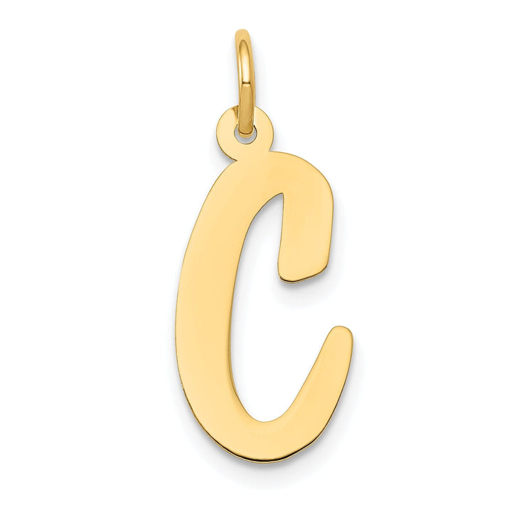 Lovely Rita's Pendants & Charms 14K Yellow Gold Large Size Fancy Script Design Letter C Initial Pendant