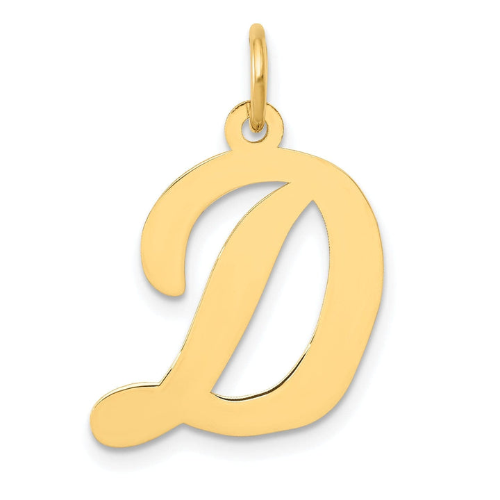 Lovely Rita's Pendants & Charms 14K Yellow Gold Large Size Fancy Script Design Letter D Initial Pendant