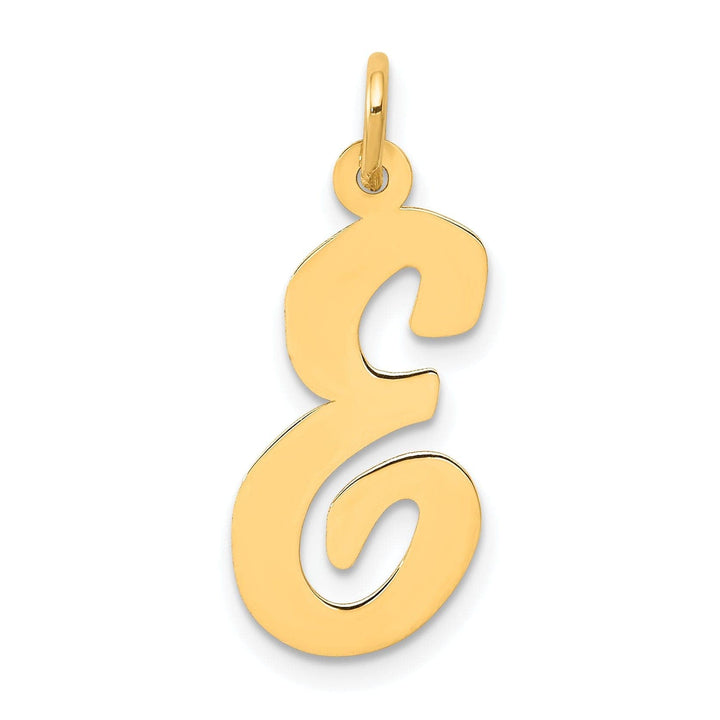 Lovely Rita's Pendants & Charms 14K Yellow Gold Large Size Fancy Script Design Letter E Initial Pendant