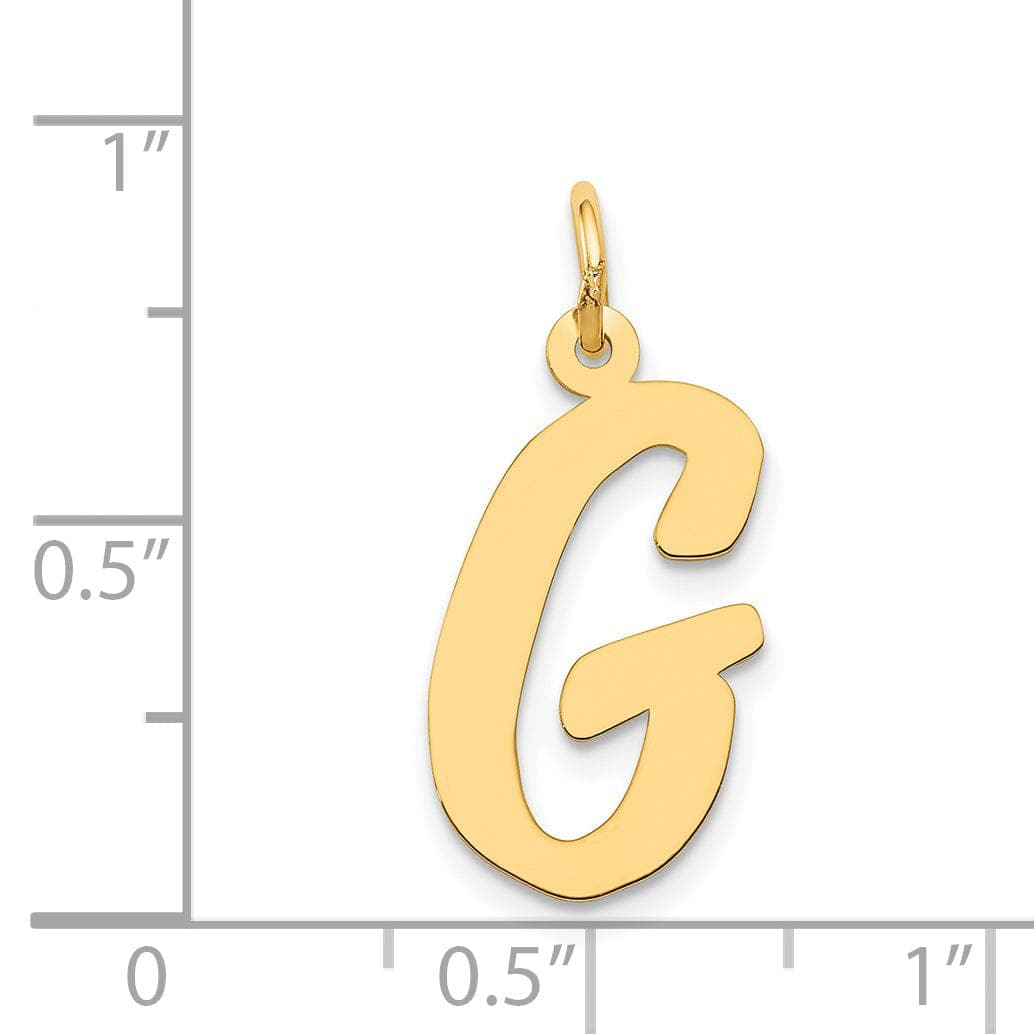 Lovely Rita's Pendants & Charms 14K Yellow Gold Large Size Fancy Script Design Letter G Initial Pendant