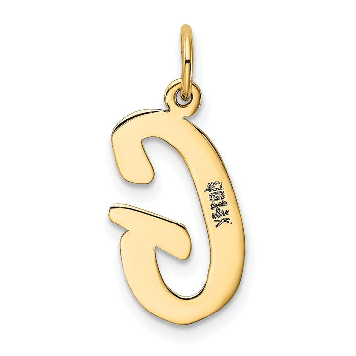 Lovely Rita's Pendants & Charms 14K Yellow Gold Large Size Fancy Script Design Letter G Initial Pendant