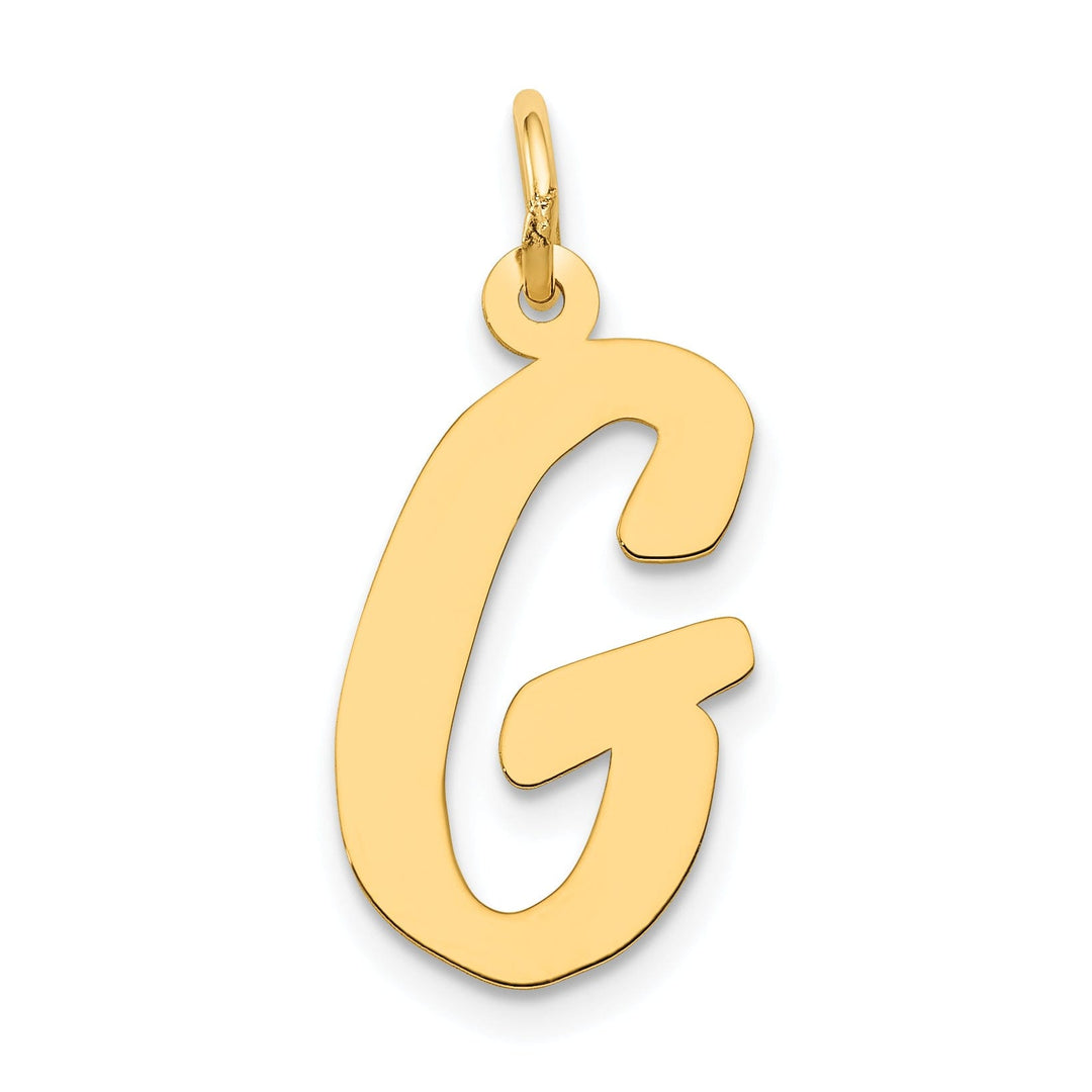 Lovely Rita's Pendants & Charms 14K Yellow Gold Large Size Fancy Script Design Letter G Initial Pendant