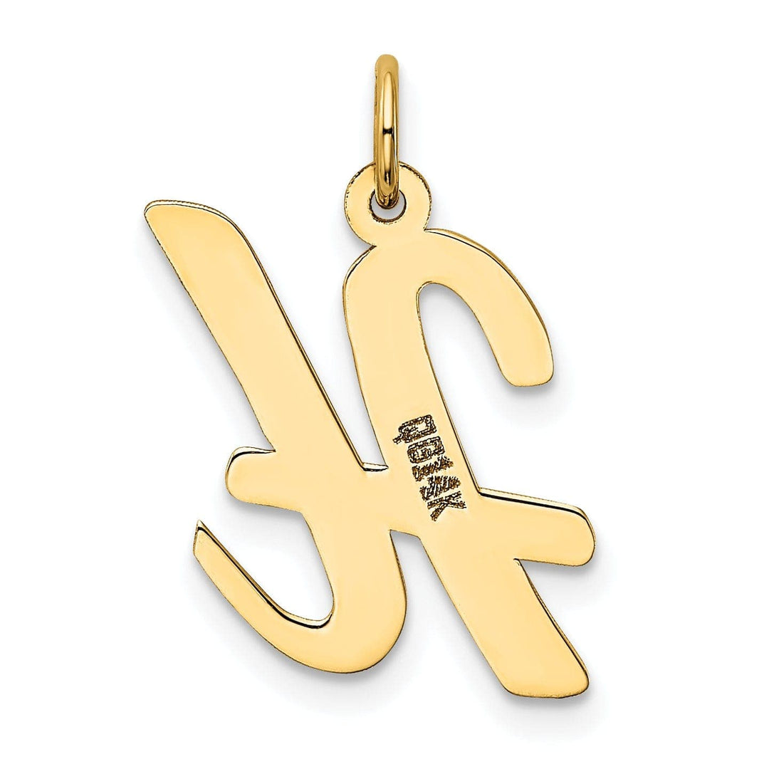 Lovely Rita's Pendants & Charms 14K Yellow Gold Large Size Fancy Script Design Letter H Initial Pendant