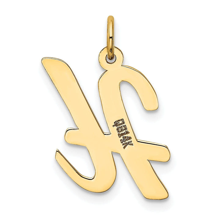 Lovely Rita's Pendants & Charms 14K Yellow Gold Large Size Fancy Script Design Letter H Initial Pendant