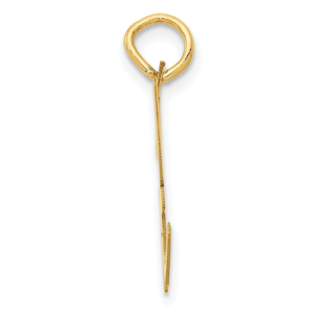 Lovely Rita's Pendants & Charms 14K Yellow Gold Large Size Fancy Script Design Letter H Initial Pendant