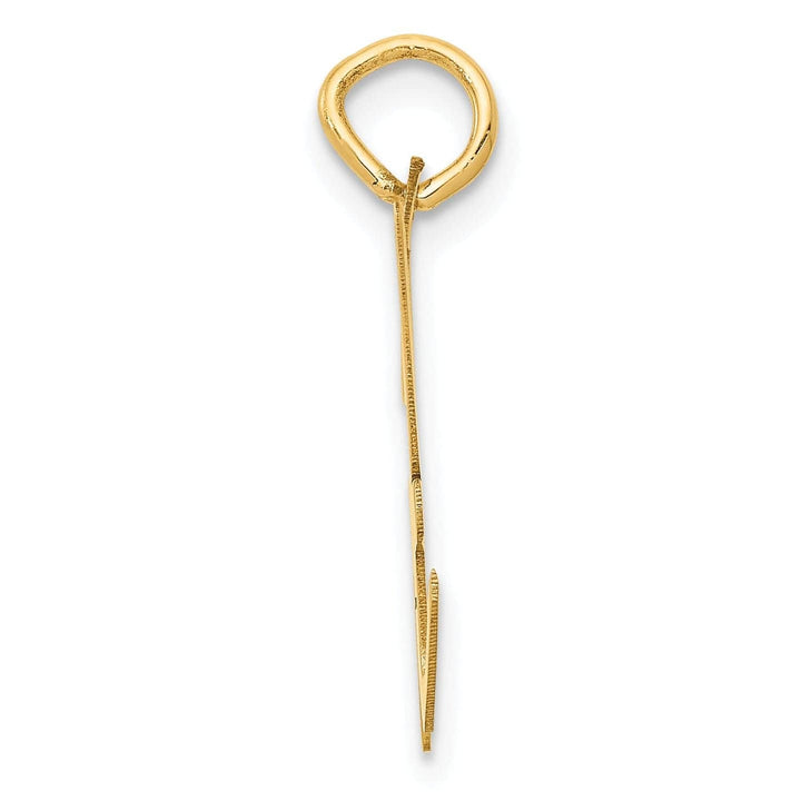 Lovely Rita's Pendants & Charms 14K Yellow Gold Large Size Fancy Script Design Letter H Initial Pendant