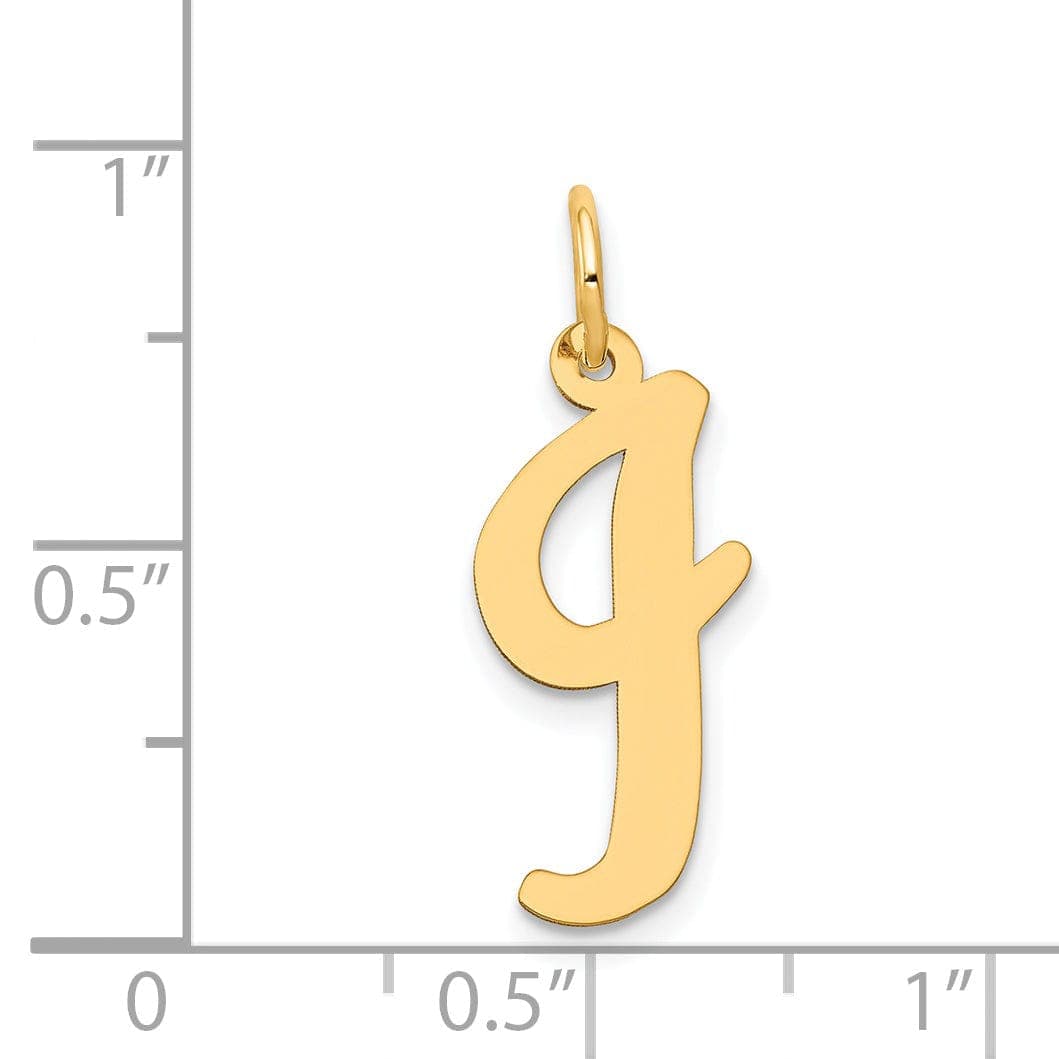 Lovely Rita's Pendants & Charms 14K Yellow Gold Large Size Fancy Script Design Letter I Initial Pendant