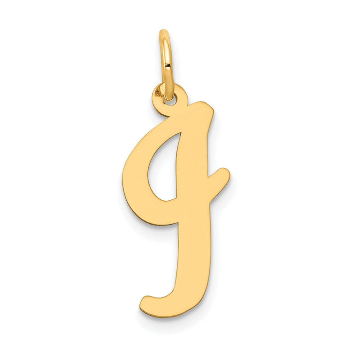 Lovely Rita's Pendants & Charms 14K Yellow Gold Large Size Fancy Script Design Letter I Initial Pendant