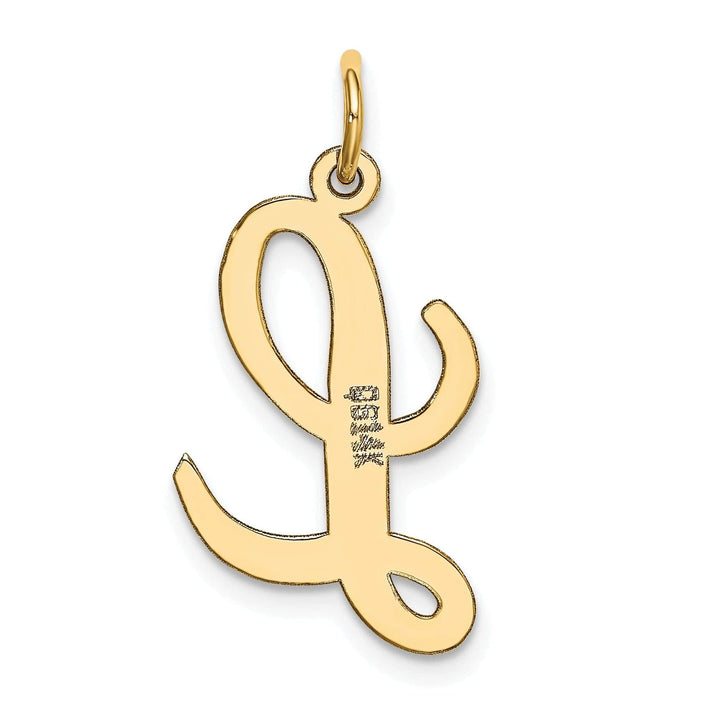 Lovely Rita's Pendants & Charms 14K Yellow Gold Large Size Fancy Script Design Letter L Initial Pendant