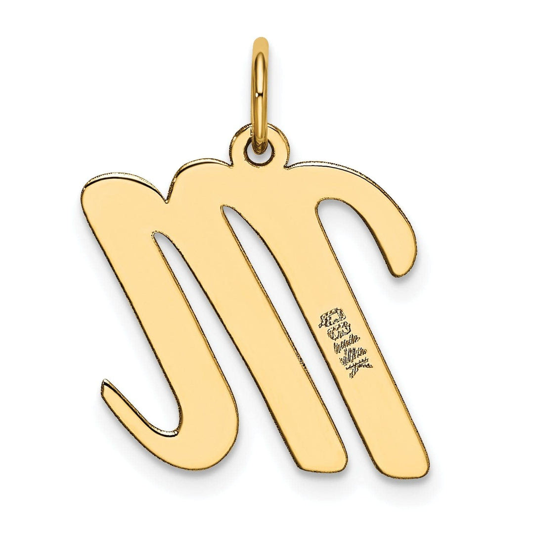 Lovely Rita's Pendants & Charms 14K Yellow Gold Large Size Fancy Script Design Letter M Initial Pendant