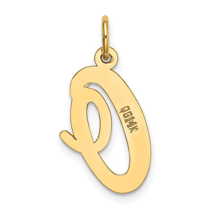 Lovely Rita's Pendants & Charms 14K Yellow Gold Large Size Fancy Script Design Letter O Initial Pendant