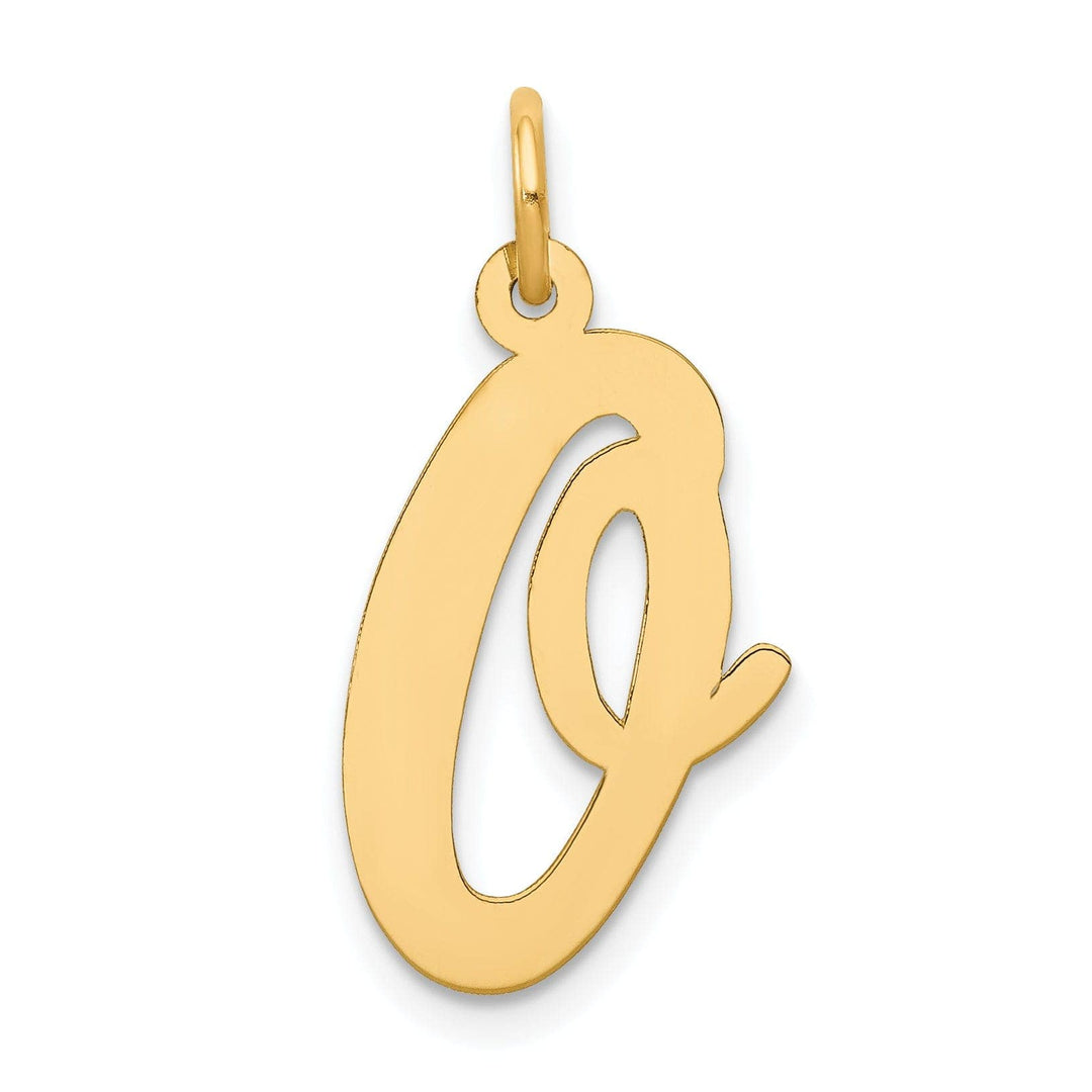 Lovely Rita's Pendants & Charms 14K Yellow Gold Large Size Fancy Script Design Letter O Initial Pendant
