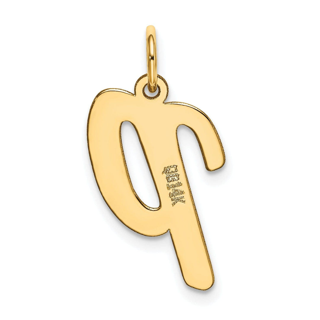 Lovely Rita's Pendants & Charms 14K Yellow Gold Large Size Fancy Script Design Letter P Initial Pendant