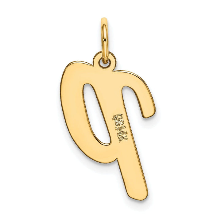 Lovely Rita's Pendants & Charms 14K Yellow Gold Large Size Fancy Script Design Letter P Initial Pendant