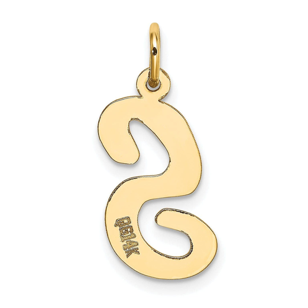 Lovely Rita's Pendants & Charms 14K Yellow Gold Large Size Fancy Script Design Letter S Initial Pendant