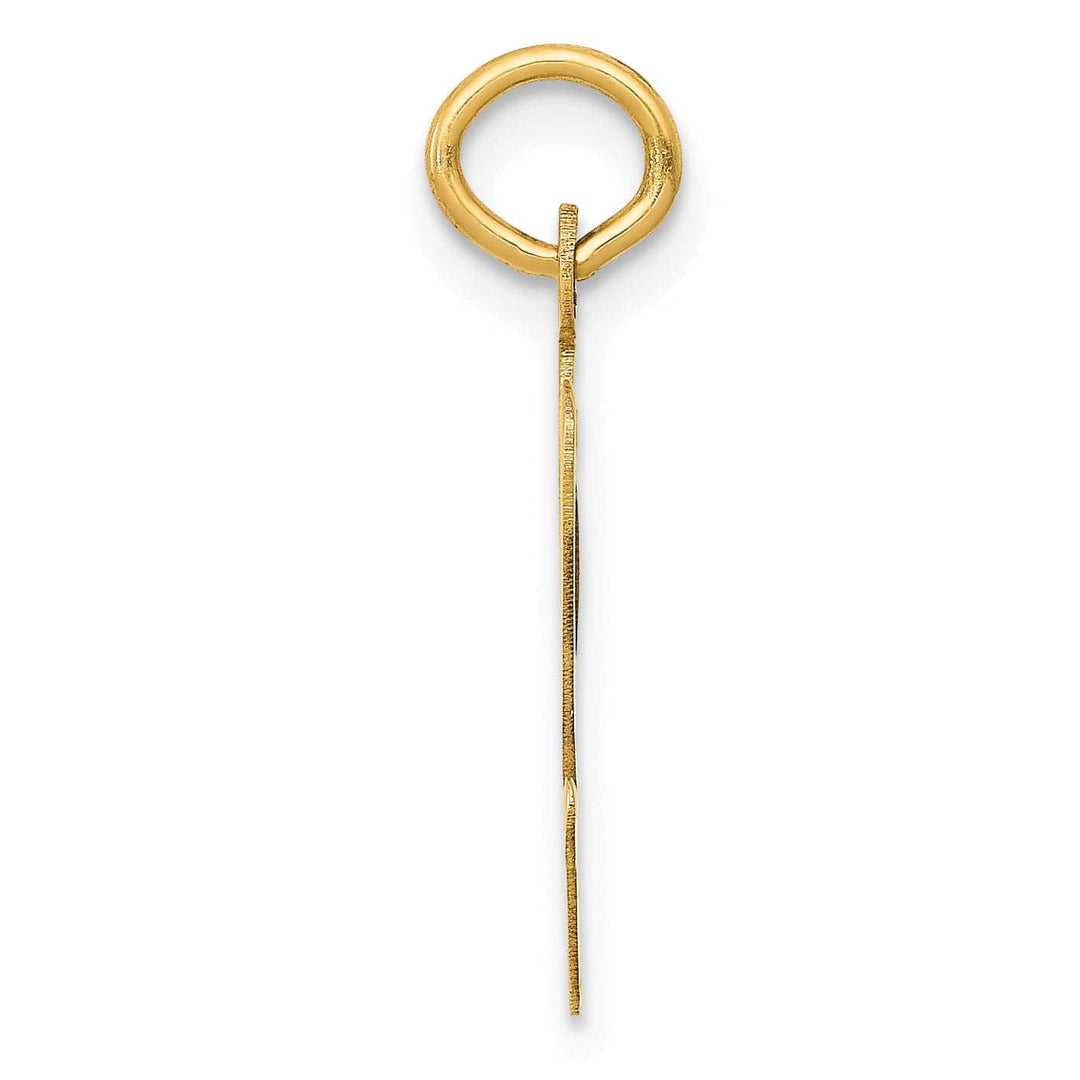 Lovely Rita's Pendants & Charms 14K Yellow Gold Large Size Fancy Script Design Letter V Initial Pendant