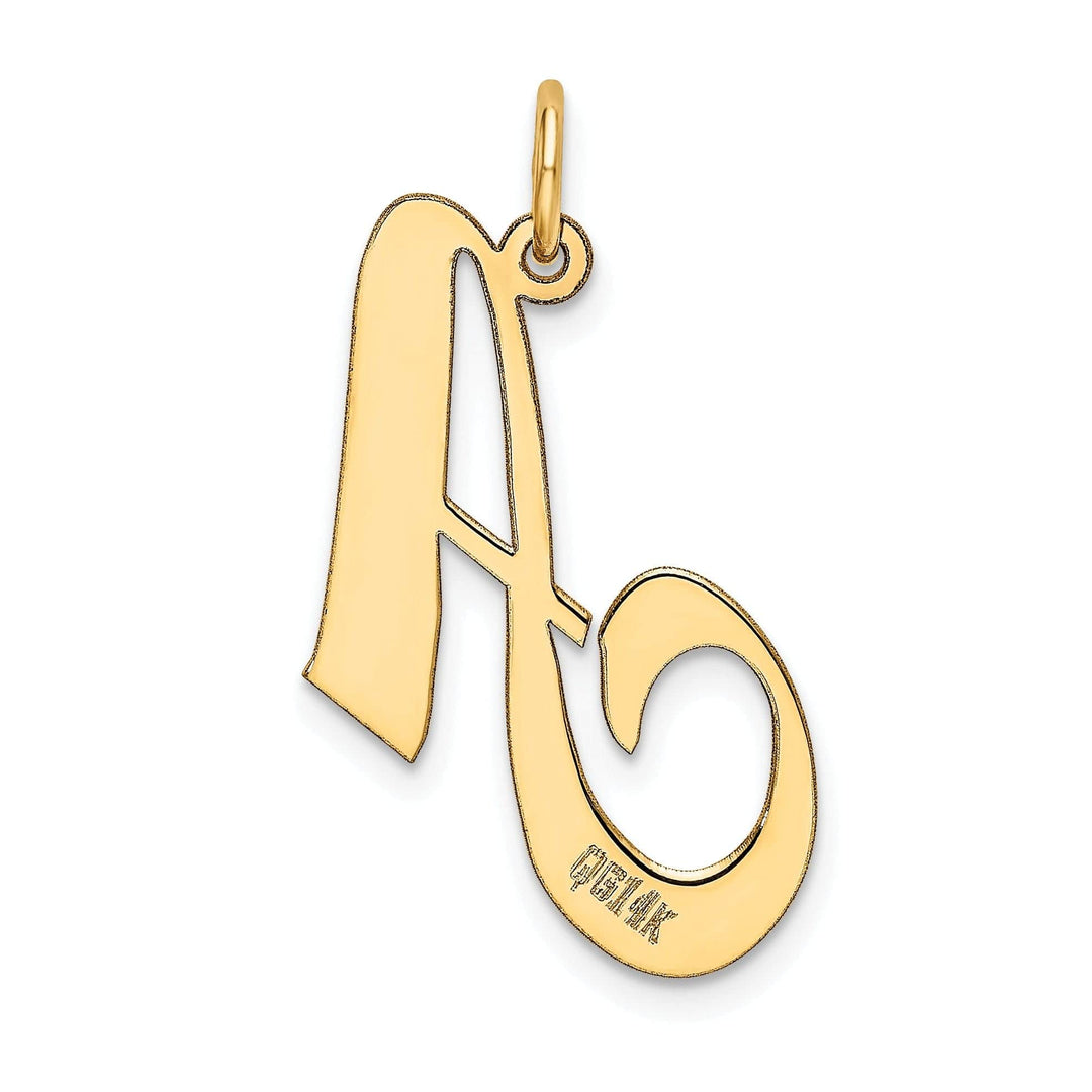 Lovely Rita's Pendants & Charms 14K Yellow Gold Large Size Fancy Script Letter A Initial Charm Pendant