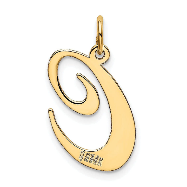 Lovely Rita's Pendants & Charms 14K Yellow Gold Large Size Fancy Script Letter C Initial Charm Pendant