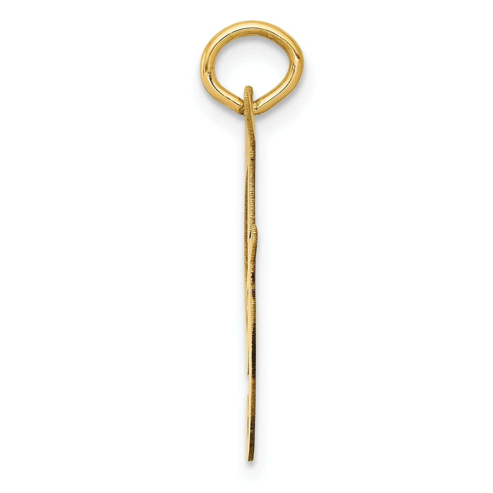 Lovely Rita's Pendants & Charms 14K Yellow Gold Large Size Fancy Script Letter F Initial Charm Pendant