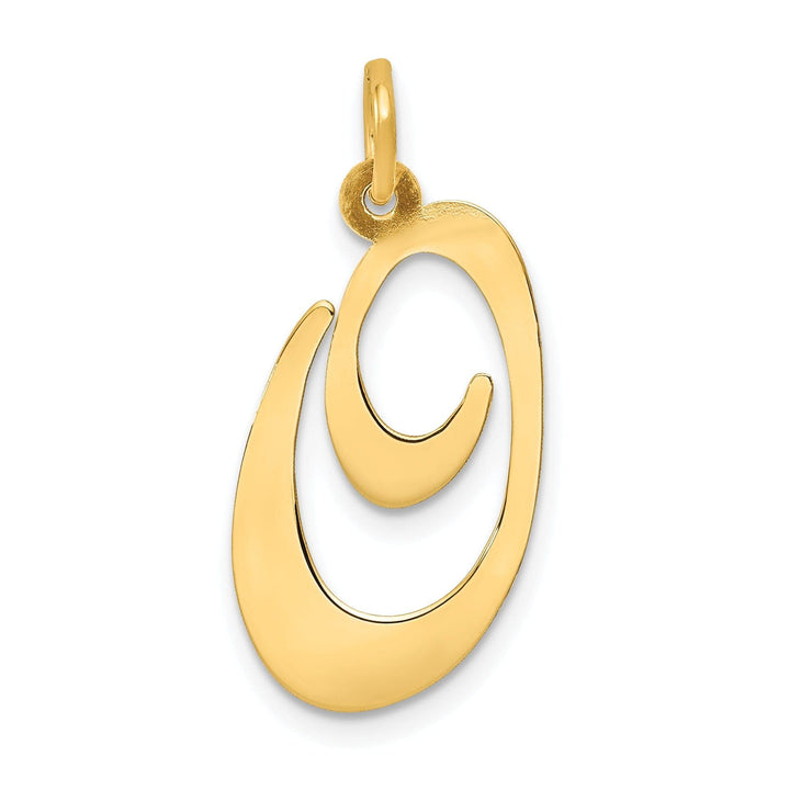 Lovely Rita's Pendants & Charms 14K Yellow Gold Large Size Fancy Script Letter O Initial Charm Pendant