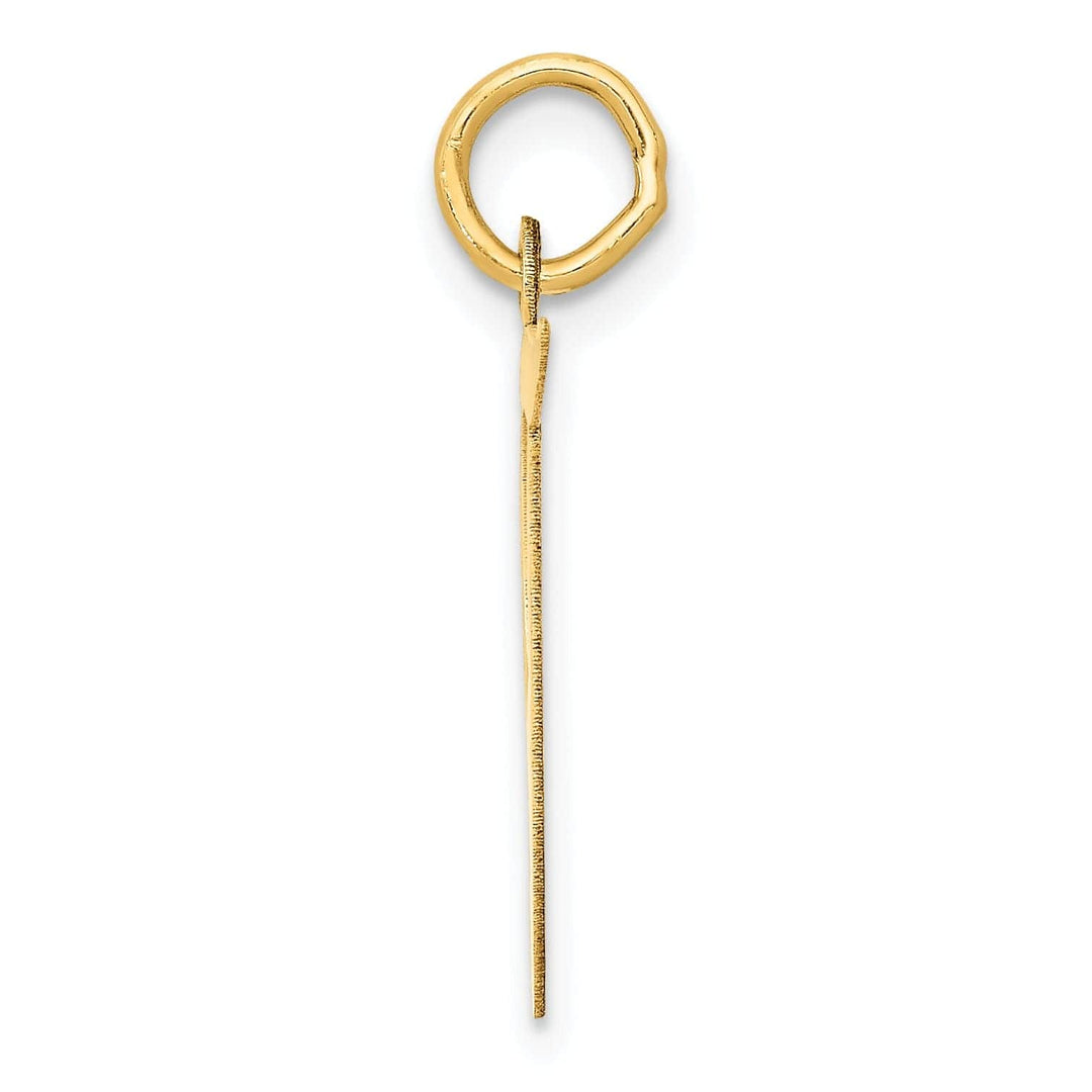 Lovely Rita's Pendants & Charms 14K Yellow Gold Large Size Fancy Script Letter T Initial Charm Pendant