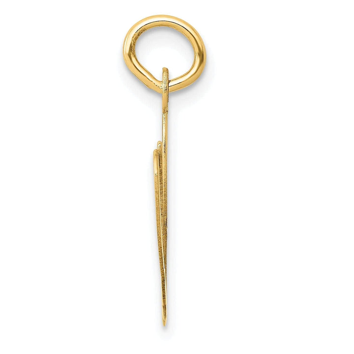 Lovely Rita's Pendants & Charms 14K Yellow Gold Large Size Fancy Script Letter W Initial Charm Pendant