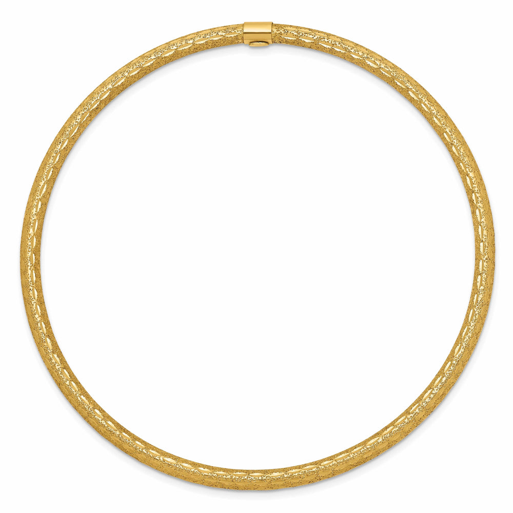 Lovely Rita's Pendants & Charms 14k Yellow Gold Laser Design D.C Tube Slip-on Bangle