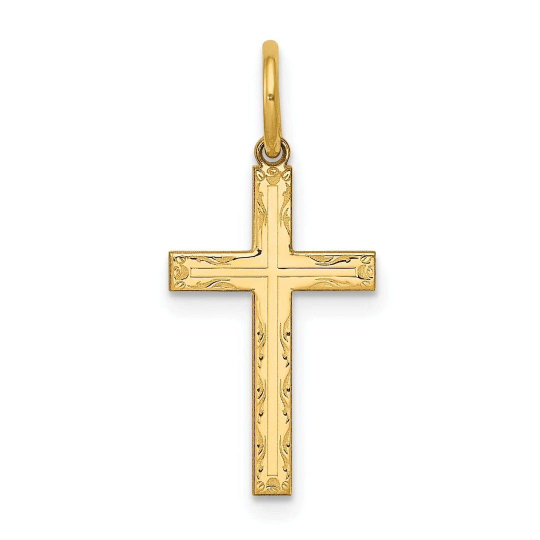 Lovely Rita's Pendants & Charms 14k Yellow Gold Laser Designed Cross Charm