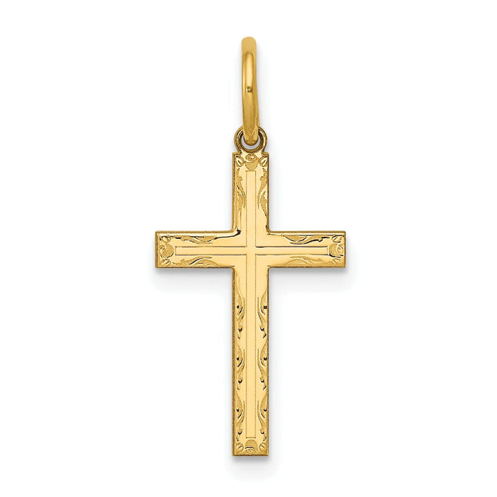 14k Yellow Gold Cross Charm