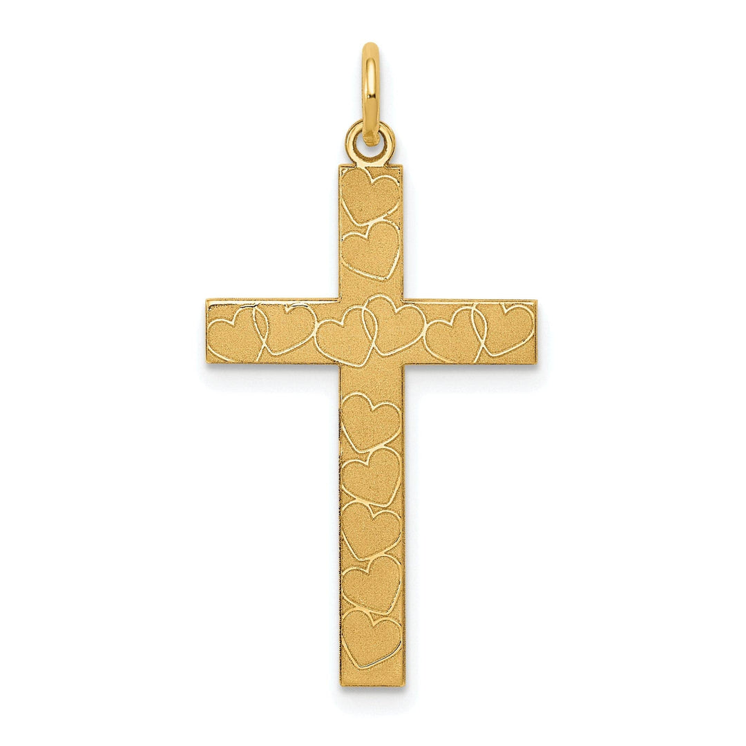 Lovely Rita's Pendants & Charms 14k Yellow Gold Laser Designed Cross Pendant