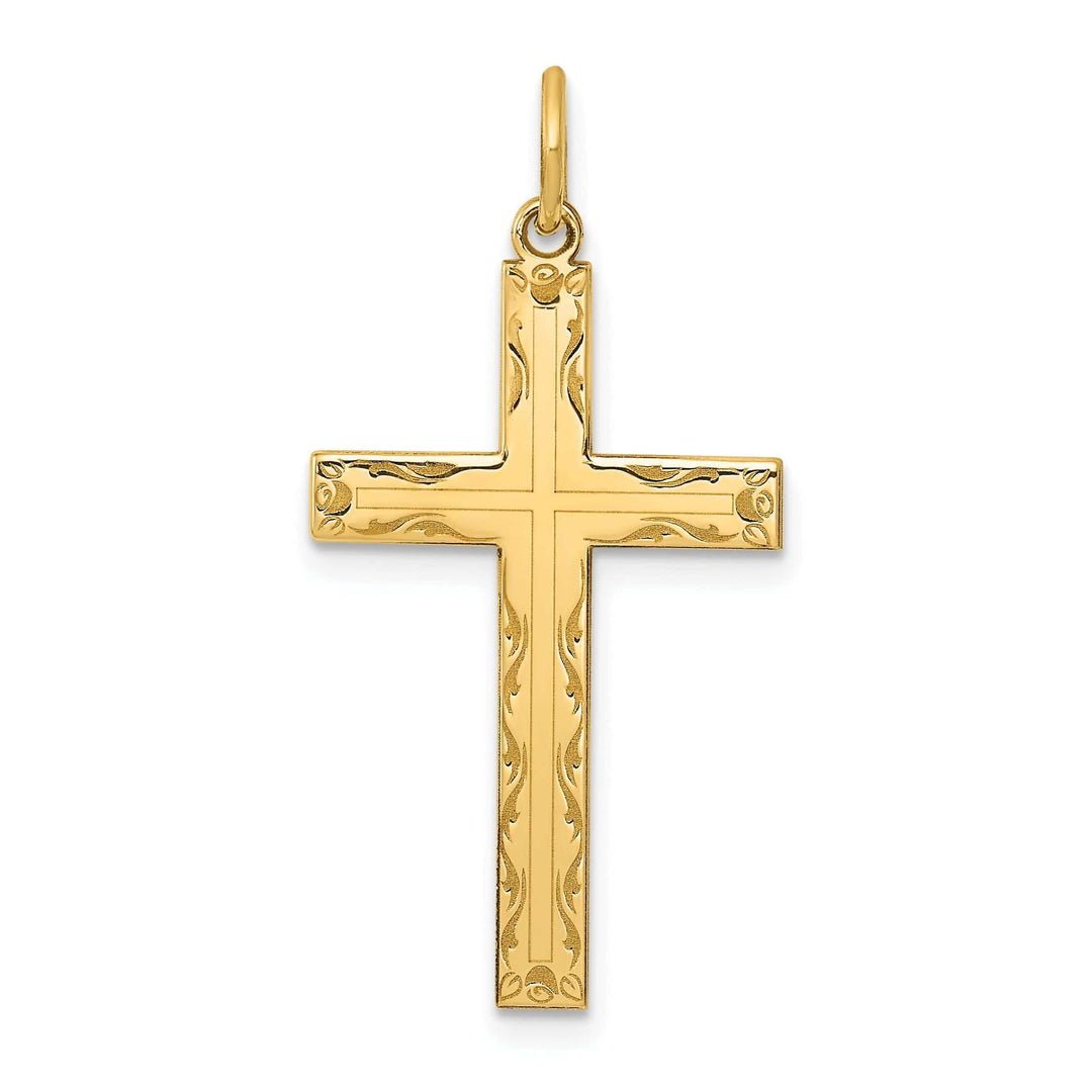 Lovely Rita's Pendants & Charms 14k Yellow Gold Laser Designed Cross Pendant