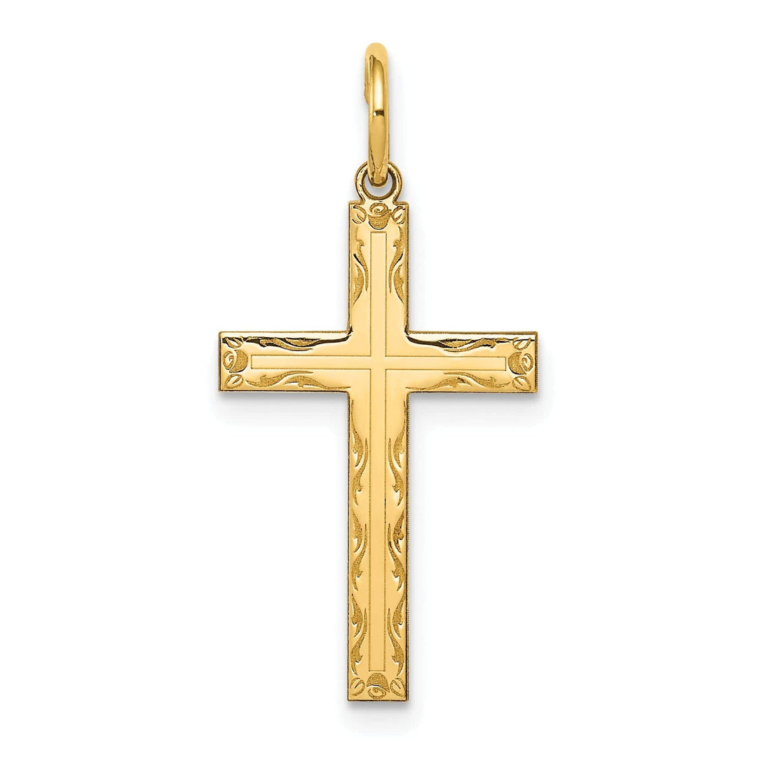 Lovely Rita's Pendants & Charms 14k Yellow Gold Laser Designed Cross Pendant