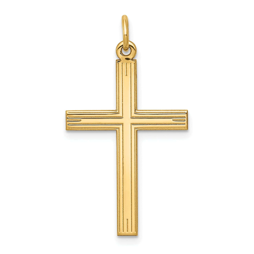Lovely Rita's Pendants & Charms 14k Yellow Gold Laser Designed Cross Pendant