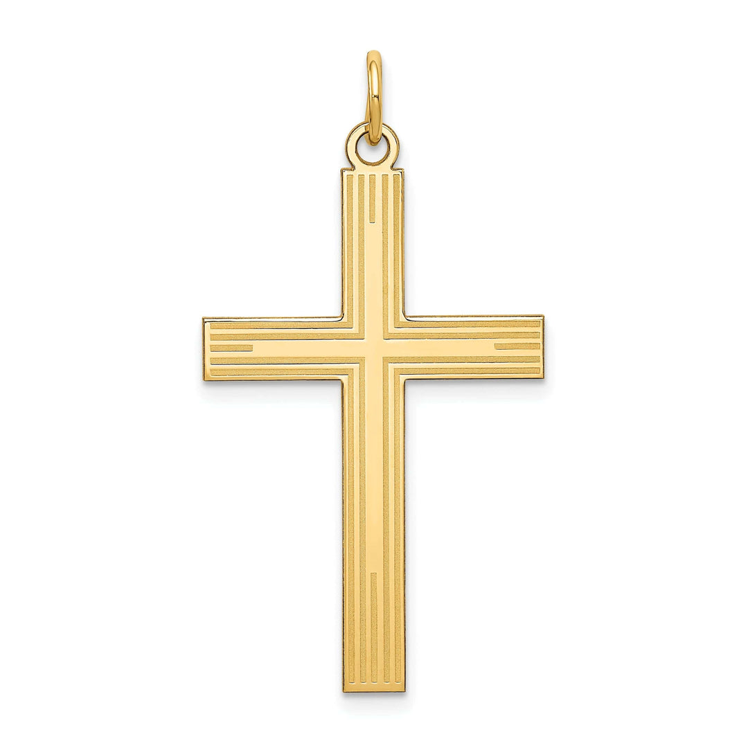 Lovely Rita's Pendants & Charms 14k Yellow Gold Laser Designed Cross Pendant