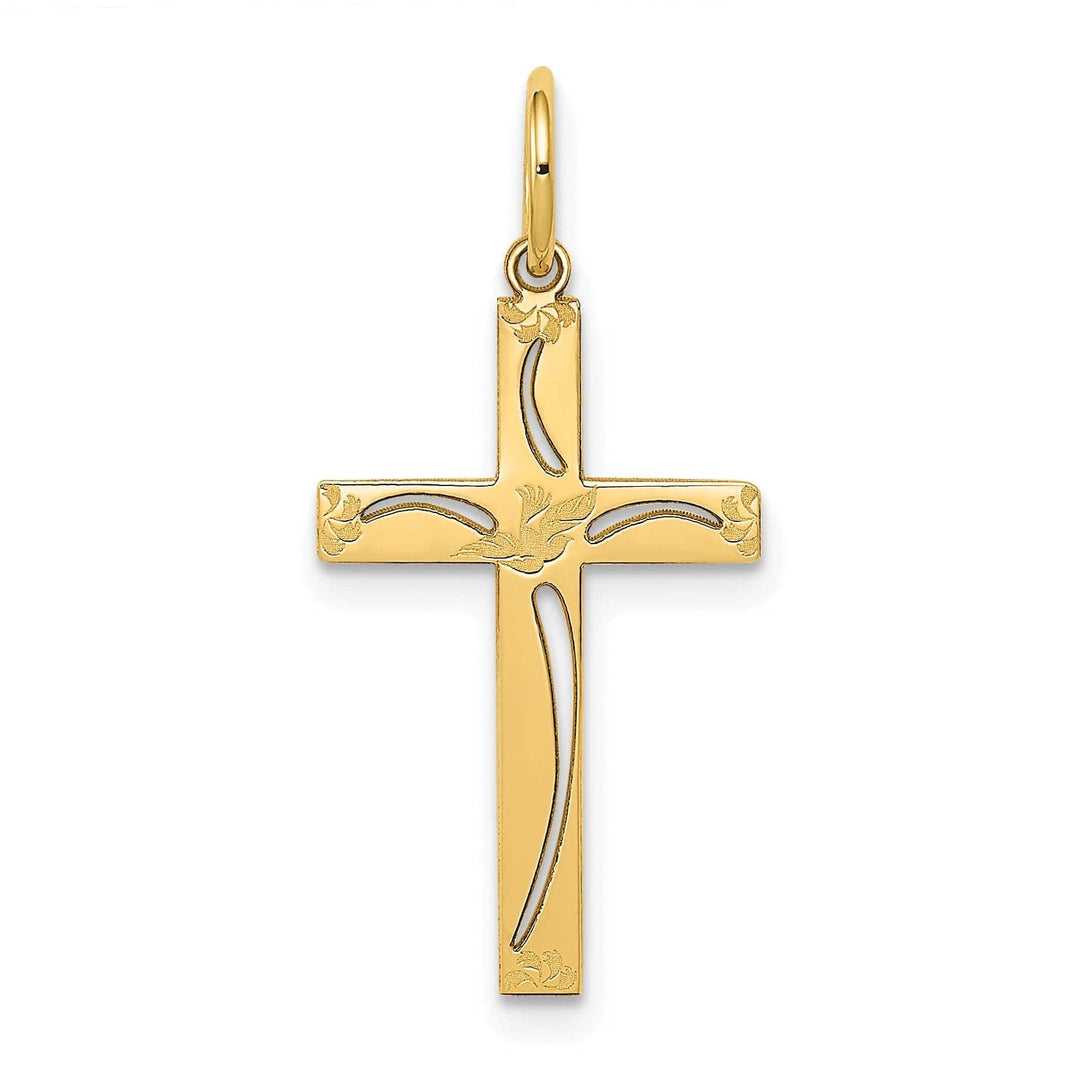 Lovely Rita's Pendants & Charms 14k Yellow Gold Laser Designed Cross Pendant