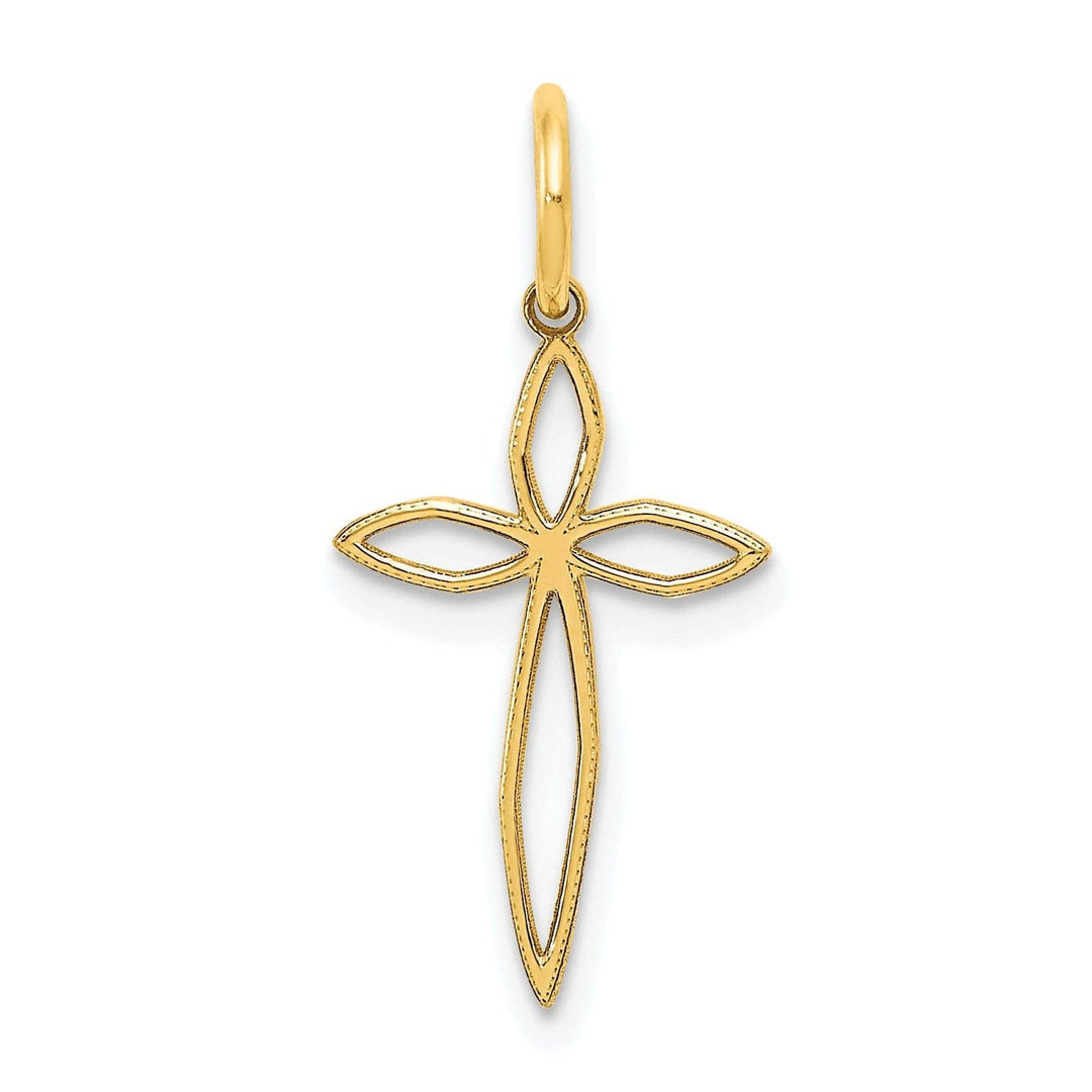 Lovely Rita's Pendants & Charms 14k Yellow Gold Laser Designed Cross Pendant