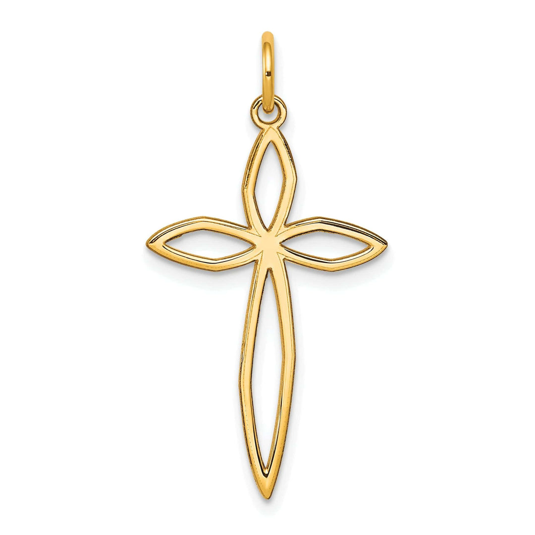 Lovely Rita's Pendants & Charms 14k Yellow Gold Laser Designed Cross Pendant