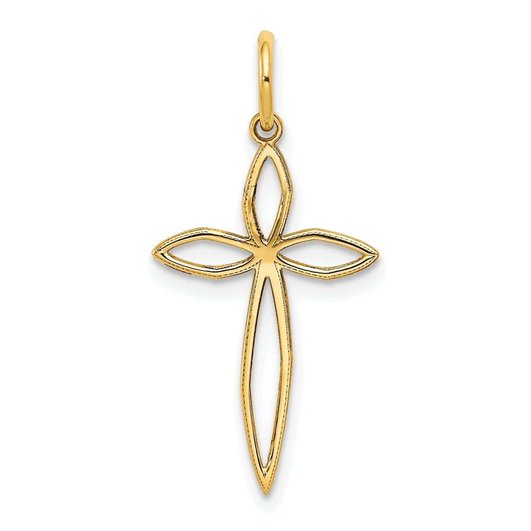 Lovely Rita's Pendants & Charms 14k Yellow Gold Laser Designed Cross Pendant