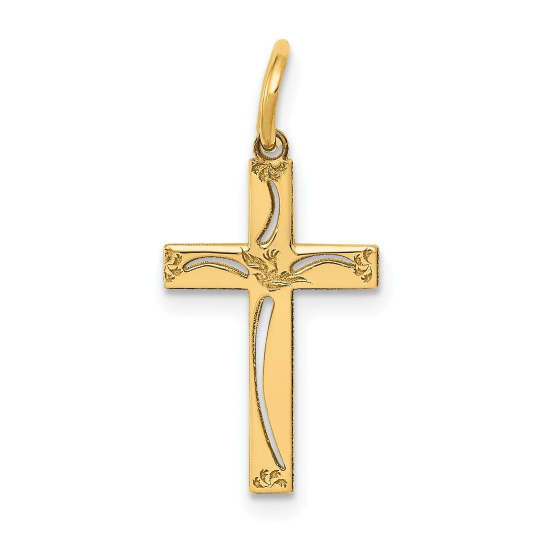 Lovely Rita's Pendants & Charms 14k Yellow Gold Laser Designed Cross Pendant