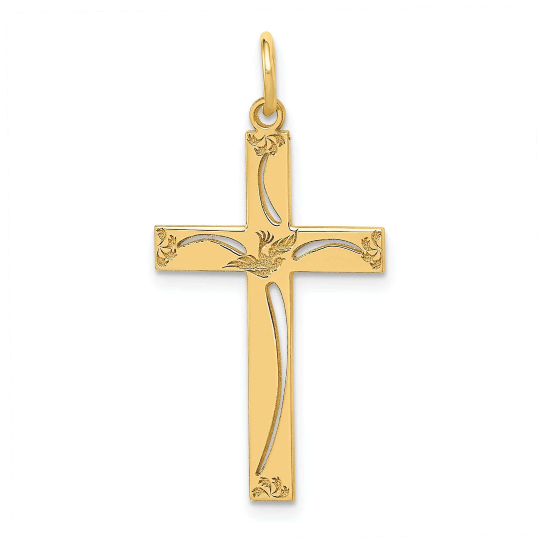 Lovely Rita's Pendants & Charms 14k Yellow Gold Laser Designed Cross Pendant