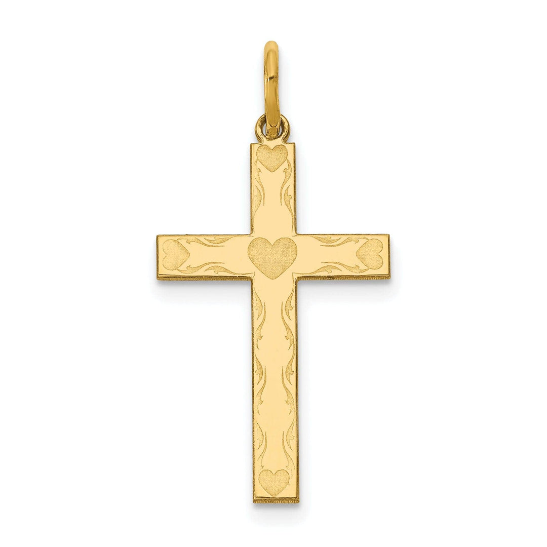 Lovely Rita's Pendants & Charms 14k Yellow Gold Laser Designed Cross Pendant