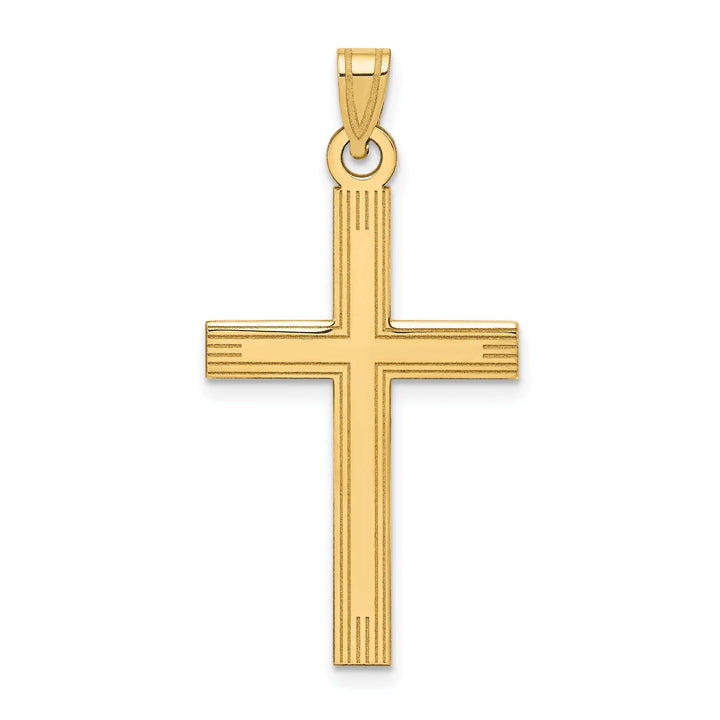 Lovely Rita's Pendants & Charms 14k Yellow Gold Laser Etched Cross Charm