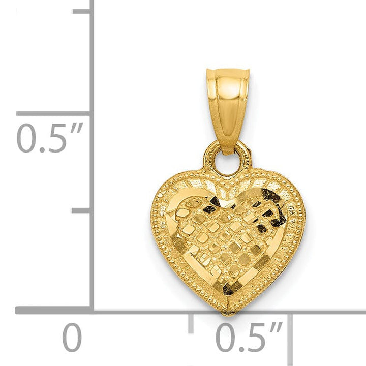 Lovely Rita's Pendants & Charms 14k Yellow Gold Lattice Design Heart Pendant