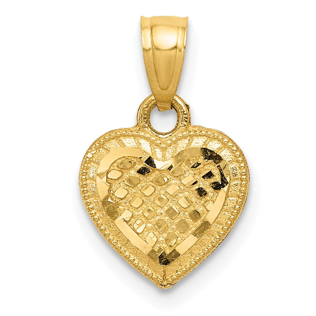 Lovely Rita's Pendants & Charms 14k Yellow Gold Lattice Design Heart Pendant