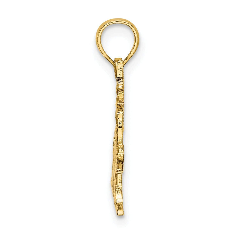 Lovely Rita's Pendants & Charms 14k Yellow Gold Lighthouse with Flag and Palm Tree Design Charm