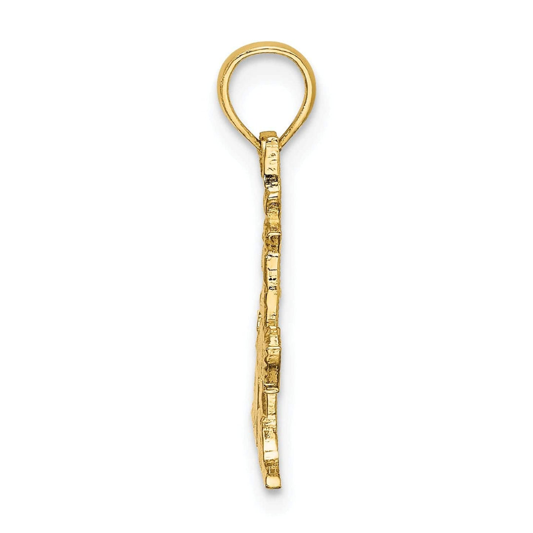 Lovely Rita's Pendants & Charms 14k Yellow Gold Lighthouse with Flag and Palm Tree Design Charm