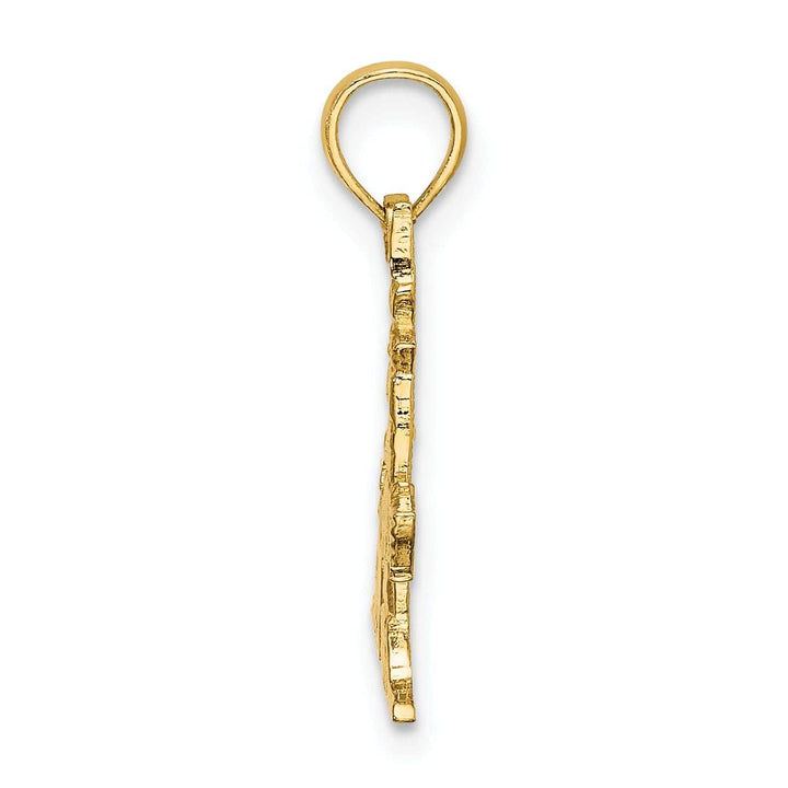 Lovely Rita's Pendants & Charms 14k Yellow Gold Lighthouse with Flag and Palm Tree Design Charm