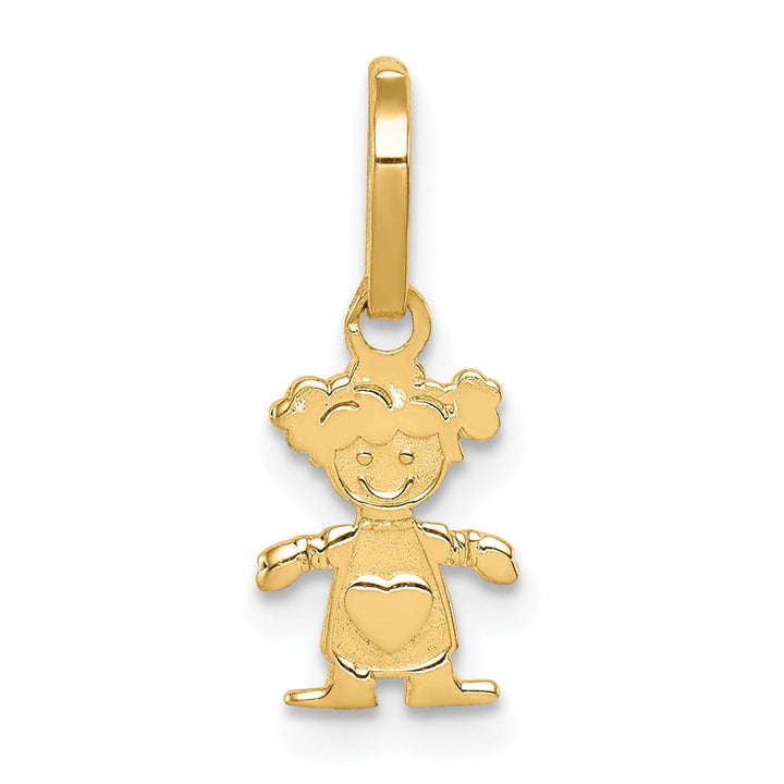Lovely Rita's Pendants & Charms 14k Yellow Gold Little Girl Heart Shirt Pendant