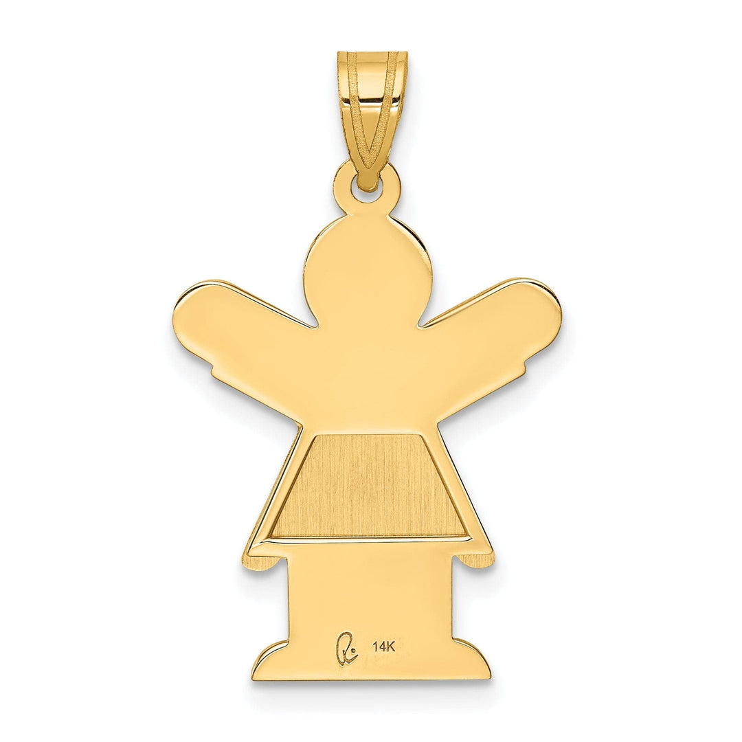 Lovely Rita's Pendants & Charms 14k Yellow Gold Love Girl With Ruffled Skirt Charm