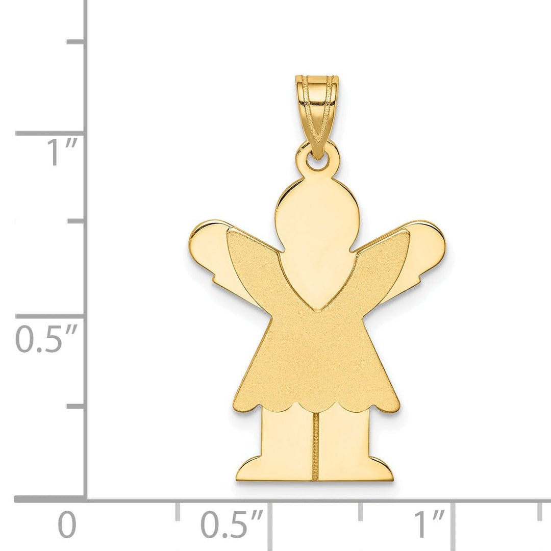 Lovely Rita's Pendants & Charms 14k Yellow Gold Love Girl With Ruffled Skirt Charm